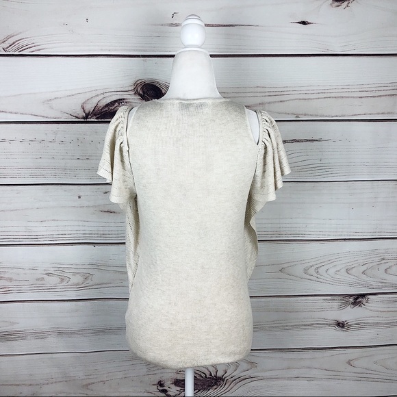 JOHN + JENN Anthro Knitted Flutter Sleeve Top - Picture 7 of 9